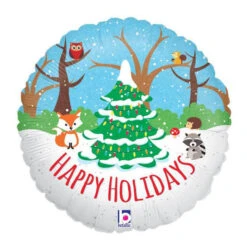 Palloncino Rotondo Bosco Di Natale Da 46 Cm - Grabo