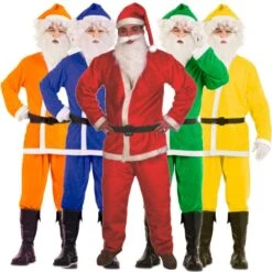 Costume Classico Colorato Babbo Natale Da Uomo