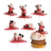 Topper Cupcake Babbo Natale Con Slitta - Dekora - 72 Unità