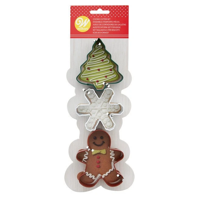 Taglierine Per Albero Di Natale, Fiocchi E Pan Di Zenzero - Wilton - 3 Pezzi 4 Taglierine Per Albero Di Natale, Fiocchi E Pan Di Zenzero - Wilton - 3 Pezzi - immagine 2